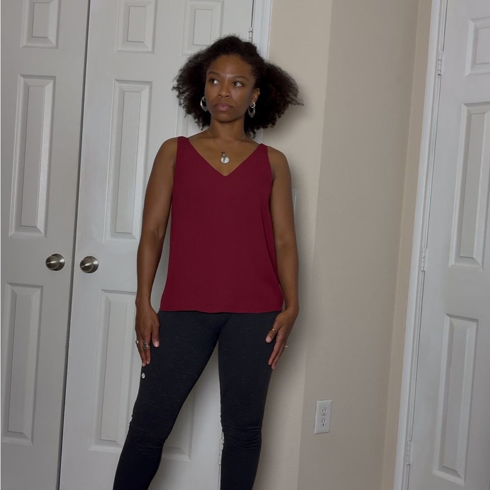 Chic Burgundy V-Neck Blouse